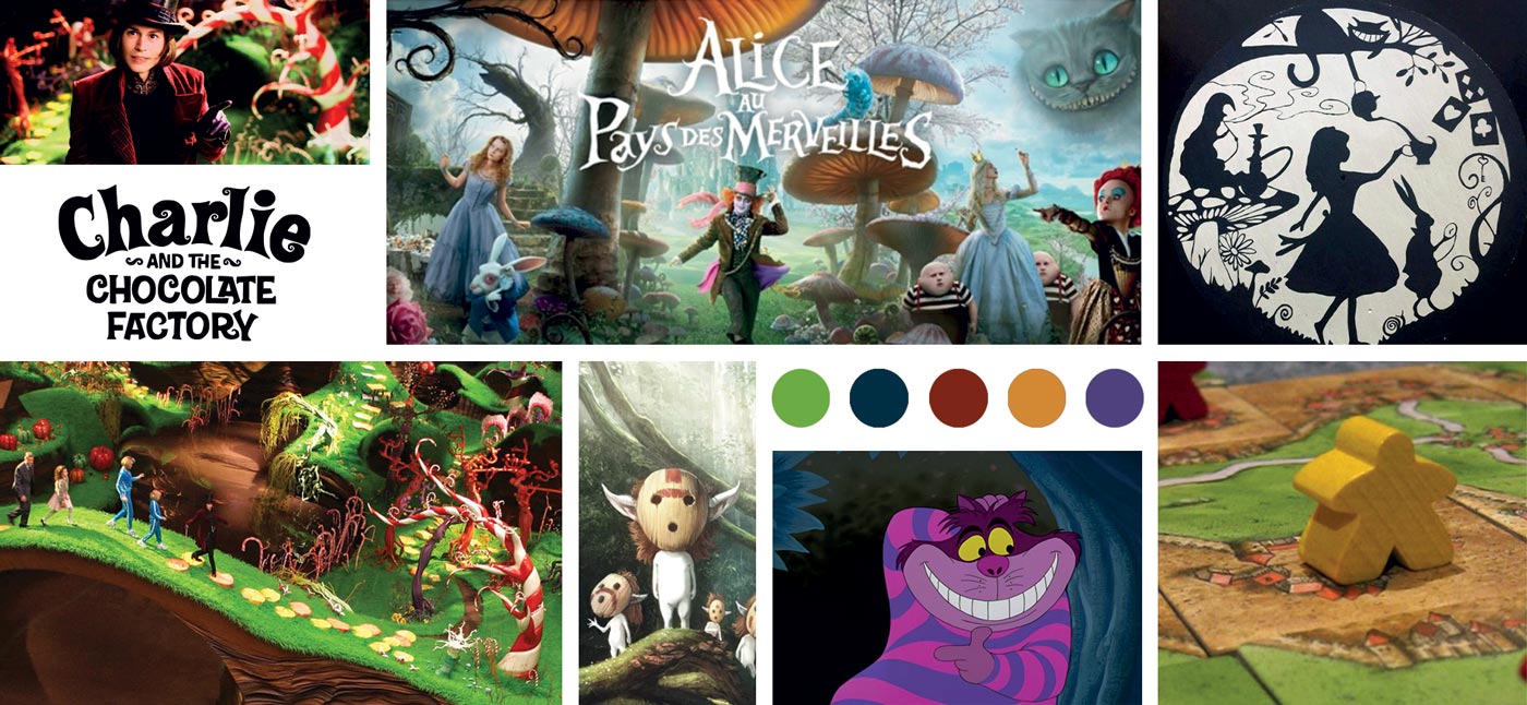 Planche d'inspiration pour le projet des Balivernes