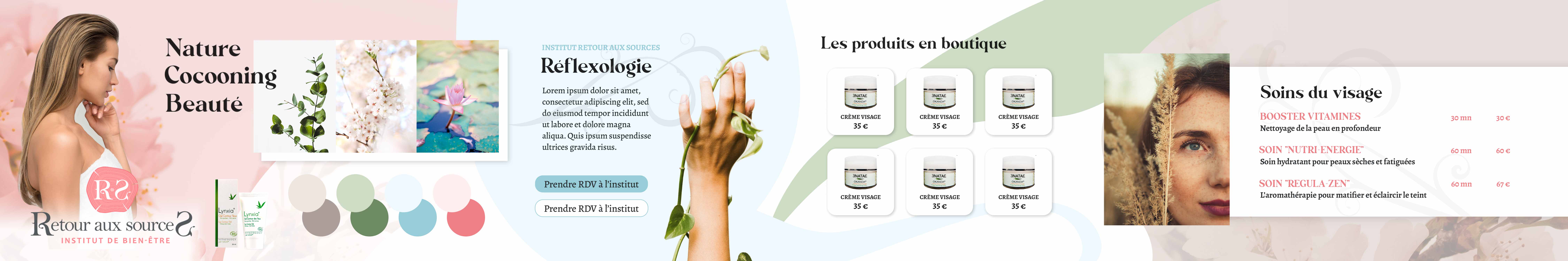 Planche de style du site web de l'institut