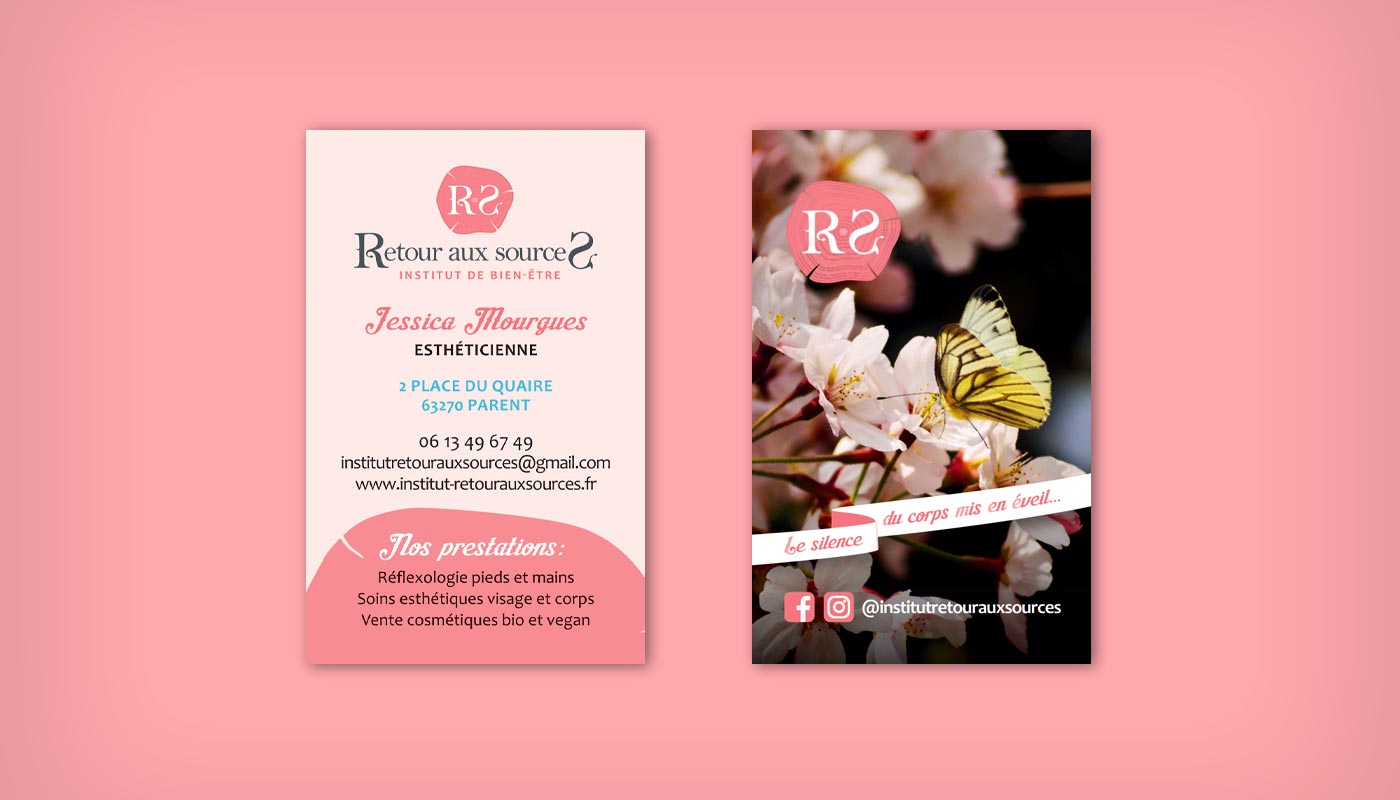 Carte de visite de l'institut à Parent Retour aux Sources