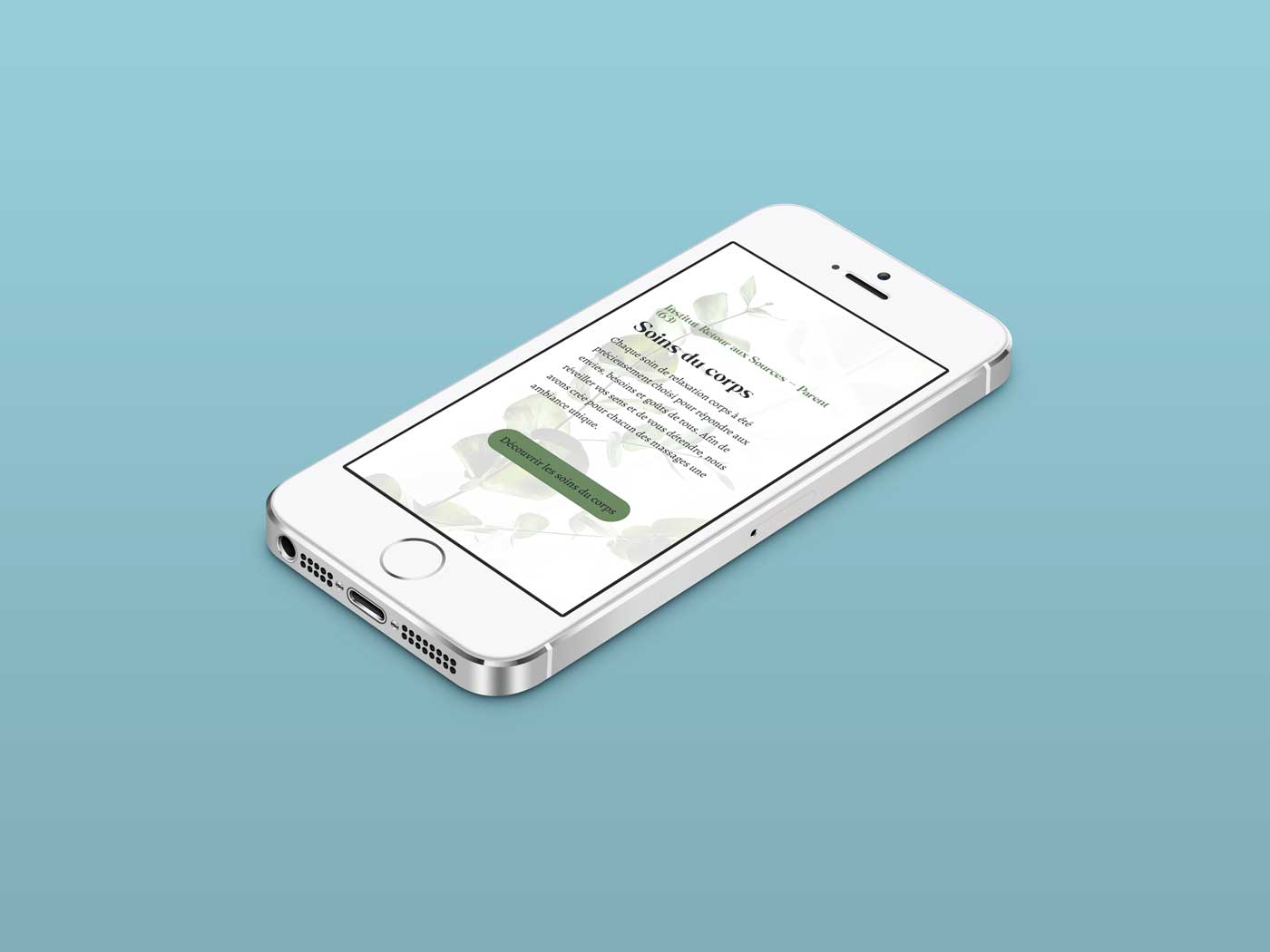 Affichage sur mobile du site de l'institut Retour aux Sources