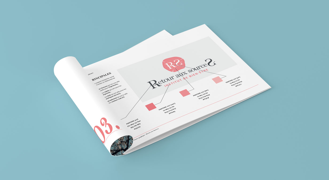 Extrait de la charte graphique de l'institut Retour aux Sources